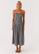 Larnie Midi Dress - Black Gingam