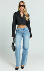 Darcie Jeans - Baggy Recycled Denim Jeans in Mid Blue Wash