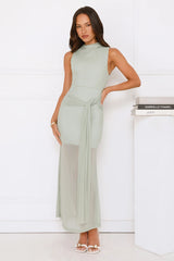Dazzle Me Darling Mesh Maxi Dress Sage