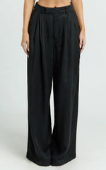 Clarke Pants - High Waist Wide Leg Pants in Black