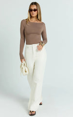 Cole Jeans - High Waist Relaxed Wide Leg Recycled Denim Jeans in Ecru