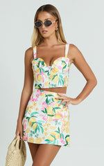 Janice Mini Skirt - line Skirt in Le Citron