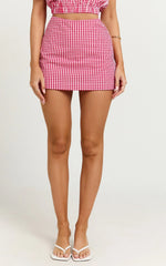 Margie Skirt - Mini Skirt in Red Gingham