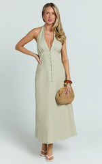 Beata Midi Dress - Line Dress in Sage