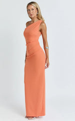 Criselda Maxi Dress - One Shoulder Maxi Dress in Orange