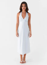 Heavy Hearted Midi Dress - Blue