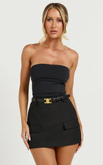 Haidy Skort - Mid Waisted Tailored Mini Skort in Black
