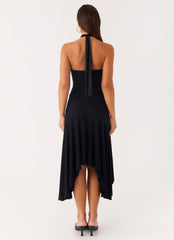 Velvet Sky Midi Dress - Black