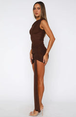 Make Them Jealous Mini Dress Chocolate