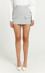 Haidy Skort - Mid Waisted Tailored Mini Skort in Grey
