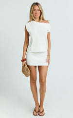 Marilou Mini Skirt - Knit Skirt in White