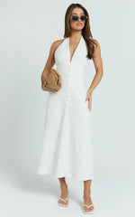 Beata Midi Dress - Line Dress in White