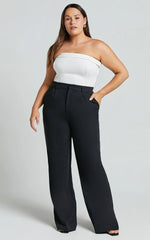 Lorcan Pants - High Waisted Tailored Pants in Black