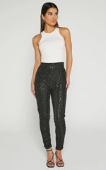 Corey Pants - Sequin Leggings in Black