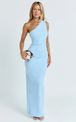 Criselda Maxi Dress - One Shoulder Maxi Dress in Blue