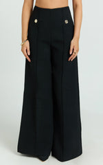 Clara Pants - High Waisted Wide Leg Pants in Black