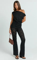 Lila Pants - Bootleg Lace Pants in Black