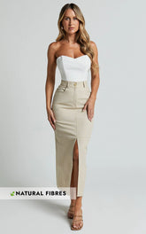 Irie Top - Linen Sweetheart Strapless Corset Top in White