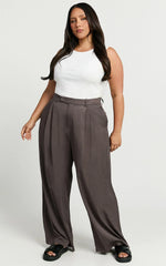 Clarke Pants - High Waist Wide Leg Pants in Slate
