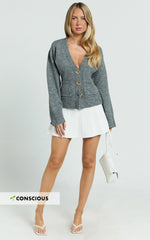 Danielle Mini Skirt - High Waist Pleated Knit Skirt in Cream