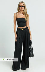 Clarke Pants - High Waist Wide Leg Pants in Black