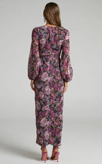 Lorelei Maxi Dress - V Neck Balloon Sleeve Dress in Harvest Floral