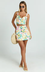 Janice Mini Skirt - line Skirt in Le Citron