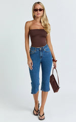 Letty Jeans - 7/8 Crop Denim Jeans in Dark Wash