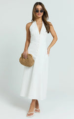 Beata Midi Dress - Line Dress in White