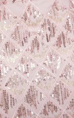 Khrizza Mini Skirt - Sequin Diamond Mesh Skirt in Pink