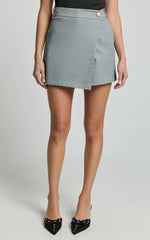 Gerry Skort - Twill Wrap Front Skort in Slate