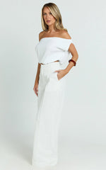Juniper Pants - Linen Wide Leg Pants in White
