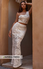 Charlene Maxi Skirt - Crochet Fit And Flare Skirt in White