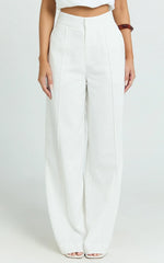 Juniper Pants - Linen Wide Leg Pants in White