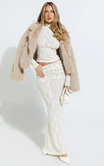 Kathleen Top - Turtle Neck Long Sleeve Jersey Top in Cream