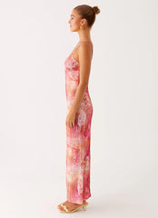 Kasey Midi Dress - Flamingo Fling