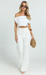 Juniper Pants - Linen Wide Leg Pants in White