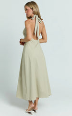 Beata Midi Dress - Line Dress in Sage