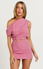 Margie Skirt - Mini Skirt in Red Gingham