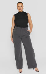 Lorcan Pants - High Waisted Tailored Pants in Charcoal