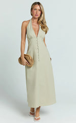 Beata Midi Dress - Line Dress in Sage
