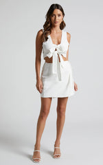 Chevy Mini Skirt - Wrap Skirt in White