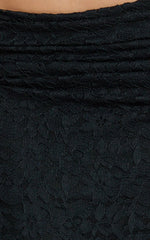 Andrea Two Piece Top and Skirt Set - Lace Cami Top And Midi Skirt in Black