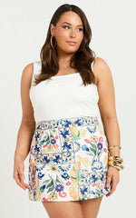 Janice Mini Skirt - line Skirt in Positano Print
