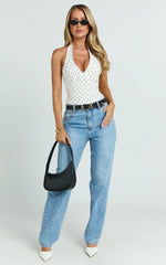 Barker Jeans - Low Rise Recycled Denim Straight Leg Jeans in Mid Blue Wash