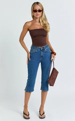 Letty Jeans - 7/8 Crop Denim Jeans in Dark Wash