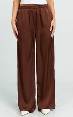 Gloria Pants - Low Rise Straight Leg Pants in Chocolate