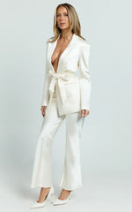 Jagger Pants - Flared Bias Cut Pants in Pearl