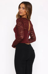Boy's Cry Long Sleeve Bustier Wine