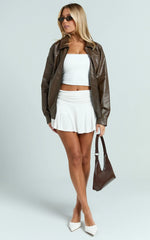 Chrissie Skort - High Waist Tennis Skort in White